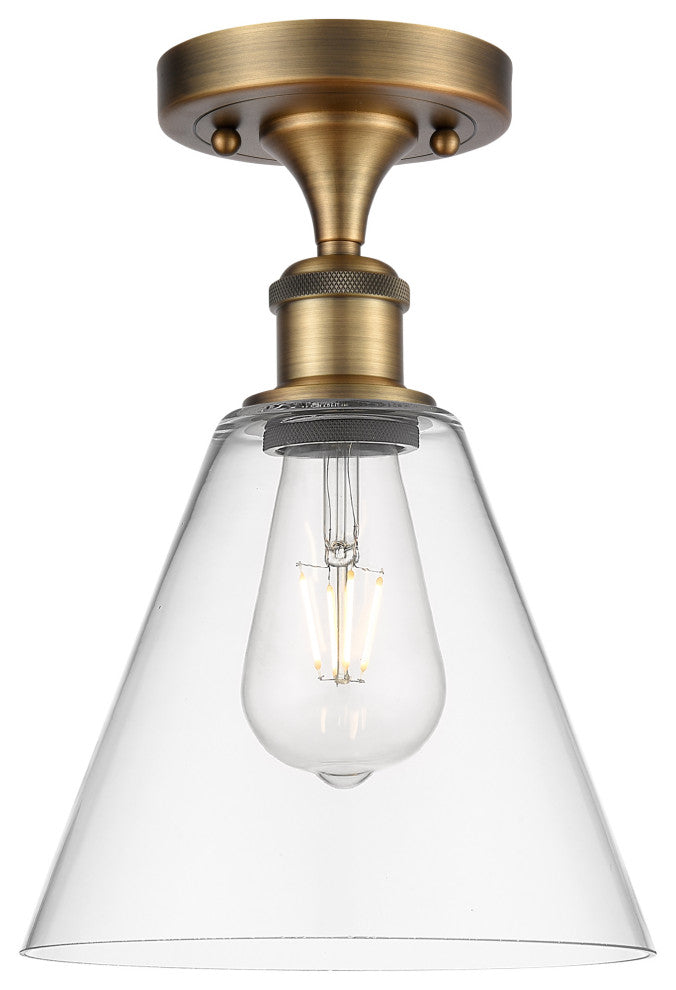 Innovations 516-1C-BB-GBC-82 1 Light Semi-Flush Mount, Brushed Brass