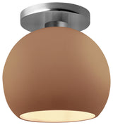 Radiance Medium Globe Semi-Flush, Adobe Frame, Brushed Nickel Metal, Standard