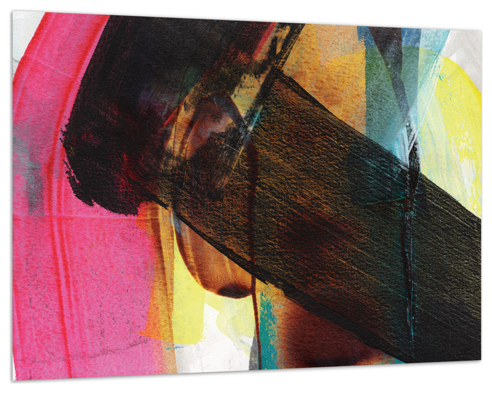 "Carnival Crossing Abstract I" Frameless Reverse Printed Tempered Glass Wall Art
