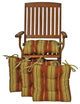 16" Polyseter Square Tufted Chair Cushions, Set of 4, Kingsley Stripe Ruby