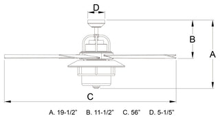 Vaxcel Lighting Charleston 56 Charleston 56" 5 Blade Indoor - New Bronze
