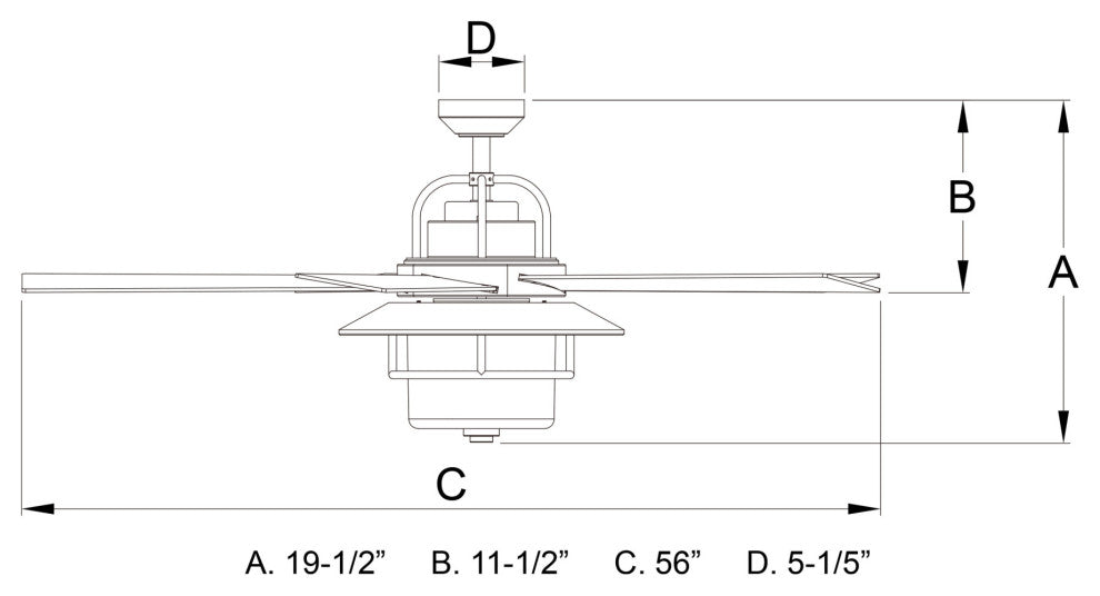 Vaxcel Lighting Charleston 56 Charleston 56" 5 Blade Indoor - New Bronze