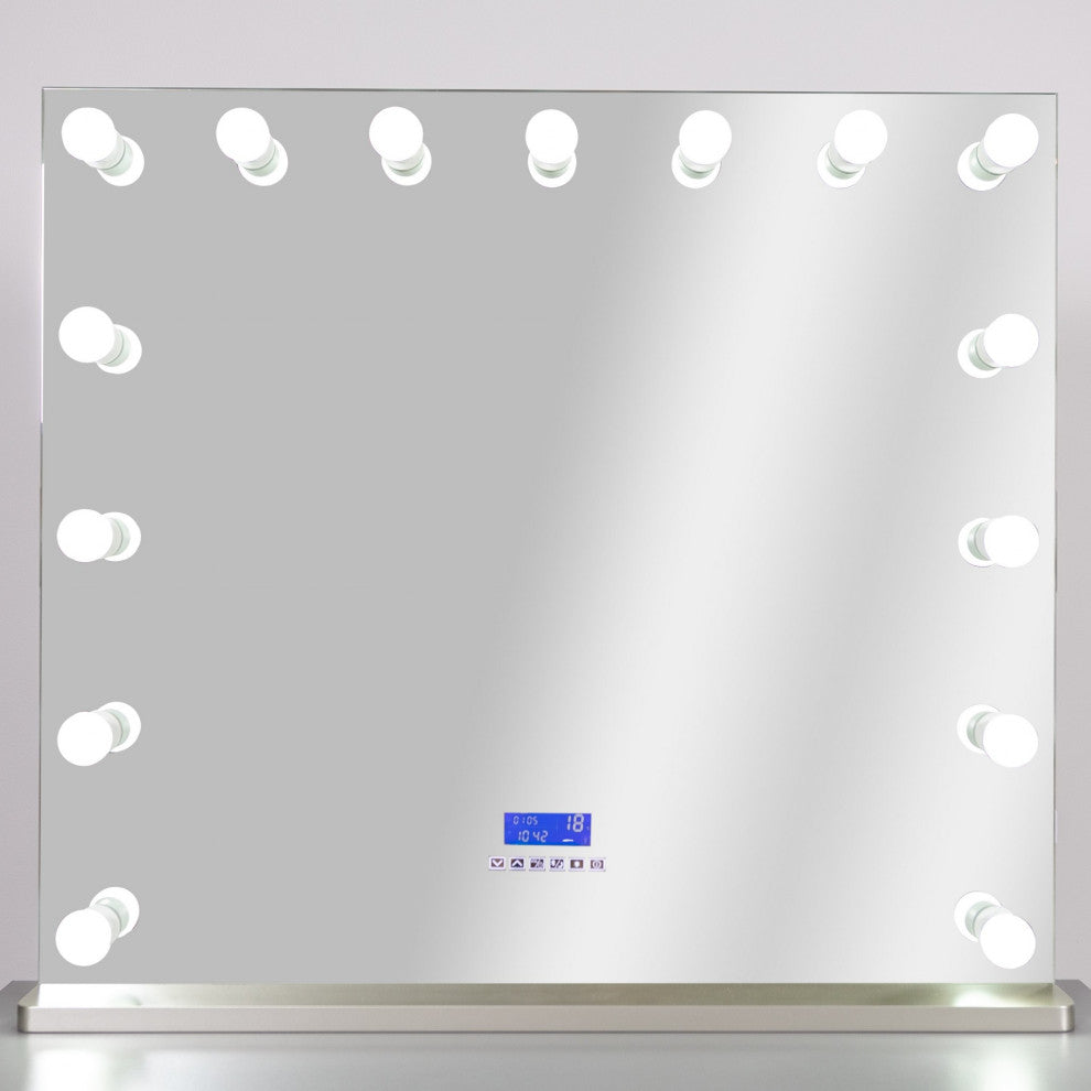 Hollywood USB Touchscreen Light Up Mirror, Gray Stand