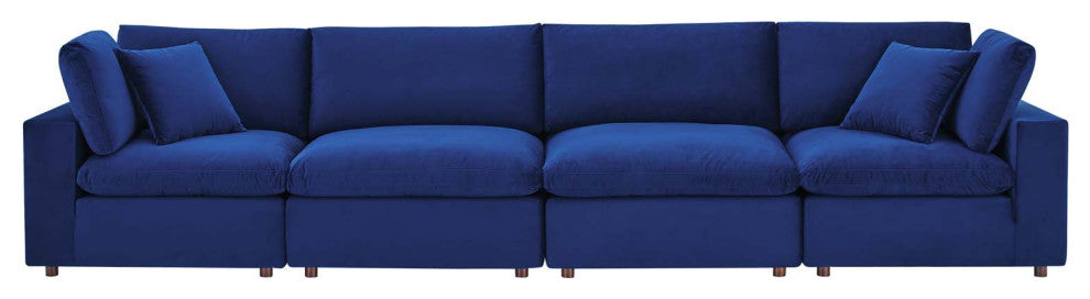 Sofa, Velvet, Blue Navy, Modern, Living Lounge Room Hotel Lobby Hospitality
