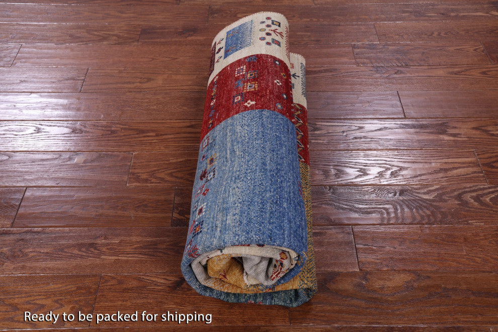 Persian Tribal Gabbeh Handmade Wool Rug 5' 6" X 7' 10" - Q12666