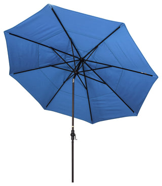11' Aluminum Umbrella Collar Tilt Bronze, Pacific Blue