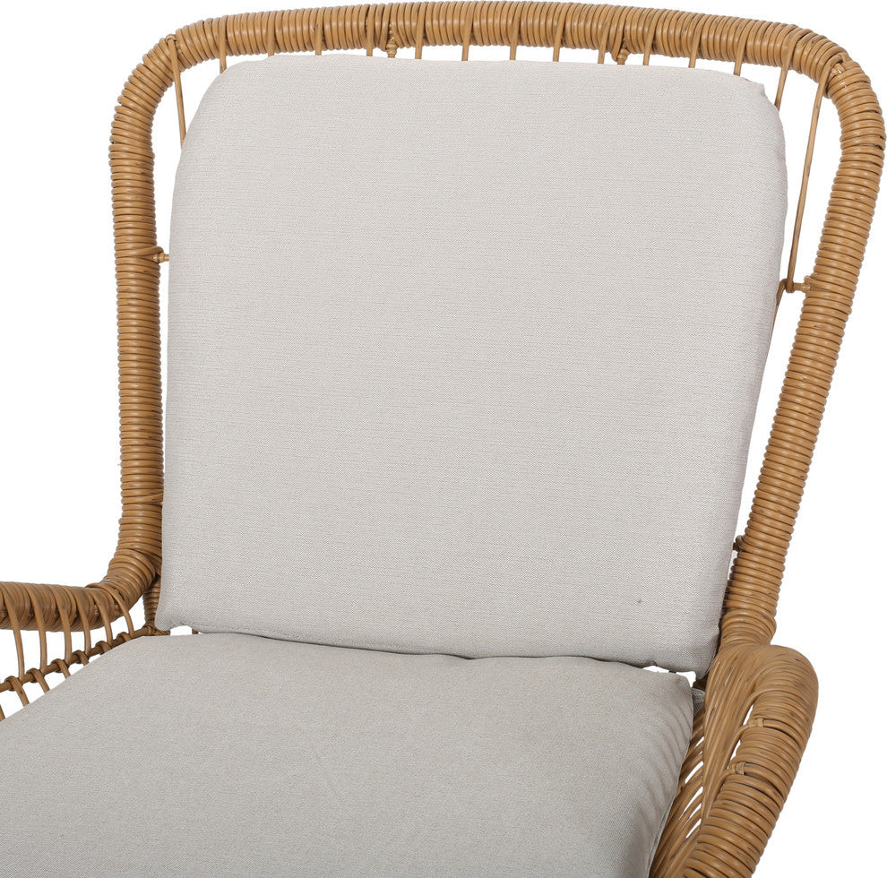 Alice Outdoor Wicker Club Chair With Cushions, Set of 2, Brown
