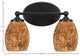 Capri 2-Light Bath Bar, Matte Black/Gold Fusion
