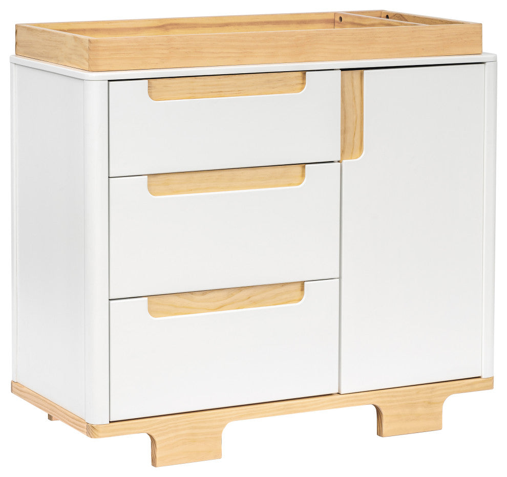 Yuzu 3-Drawer Changer Dresser, White Natural