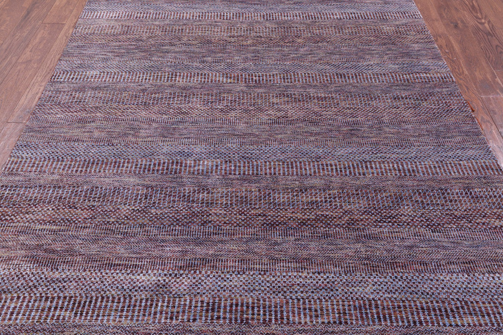Wool and Silk Savannah Grass Handmade Rug 6' 2" X 9' 3" Q11934