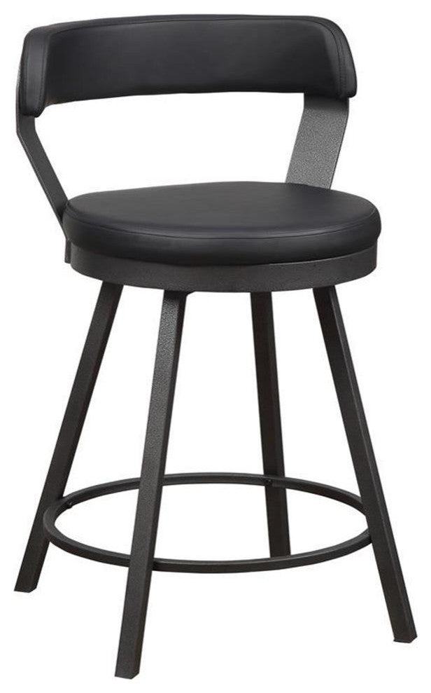 Lexicon Appert Metal Counter Height Swivel Stools in Dark Gray/Black (Set of 2)