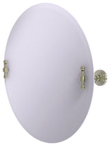 Frameless Round Beveled Edge Tilt Mirror, Polished Nickel