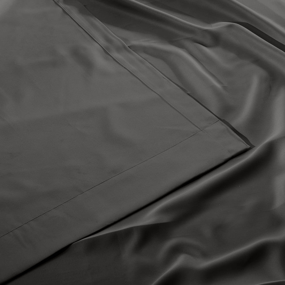 Anthracite Gray Grommet Doublewide Room Darkening Curtain Single Panel, 100"x96"
