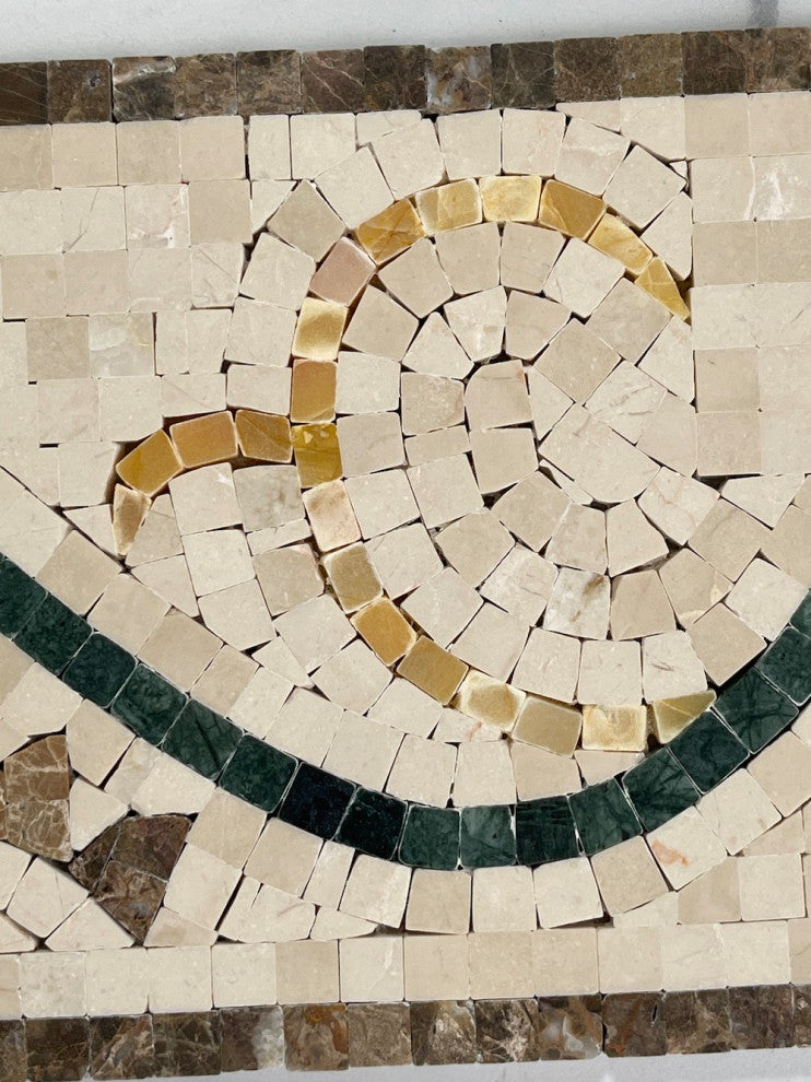 Emerald Gold 6.3x15 Marble Mosaic Border Listello Tile Polished, 1 piece