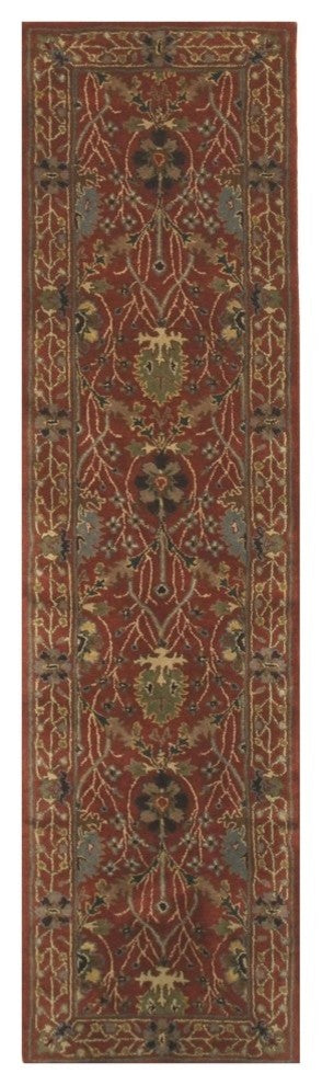 EORC Hand-tufted Wool Rust Traditional Oriental Morris Rug, Rectangular 4'x6'