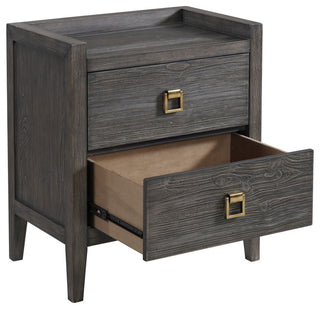 Portia 2-Drawer Nightstand With USB Port, Brushed Brindle