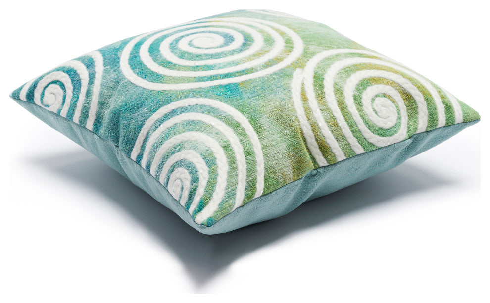 Visions IV Curl Indoor/Outdoor Pillow Aqua 20"x20"
