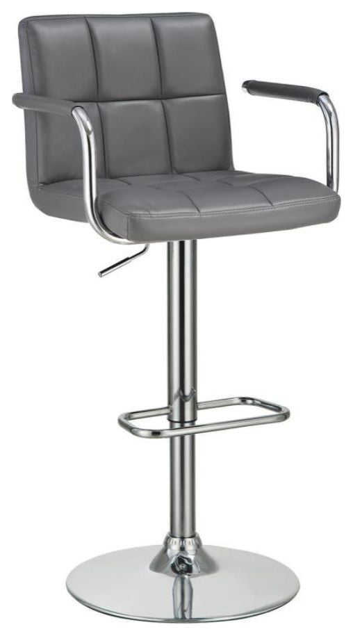 Faux Leather Adjustable Bar Stool, Gray