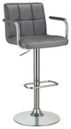 Faux Leather Adjustable Bar Stool, Gray