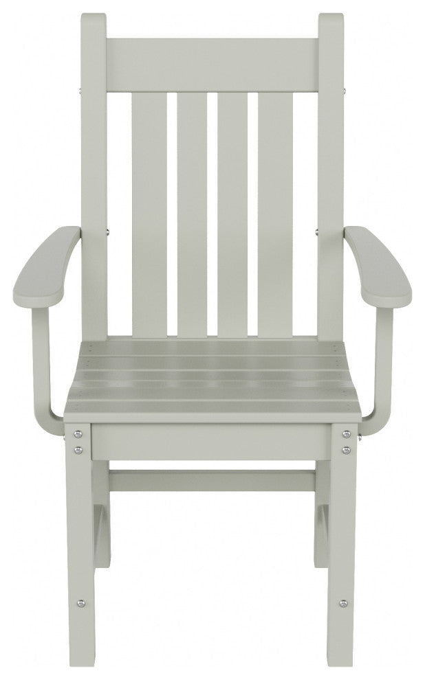 WestinTrends Patio Garden Poly Lumber Dining Arm Chair Indoor Outdoor Furniture, Sand