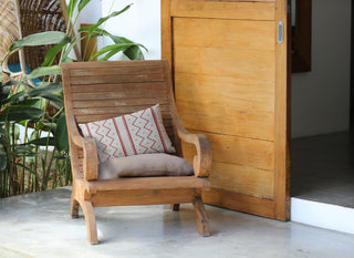 Mudcloth Decorative Throw Pillow, Ligonberry Red, 14"x20"