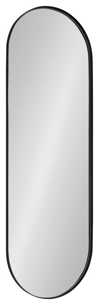 Rollo Capsule Framed Wall Mirror, Black 16x48