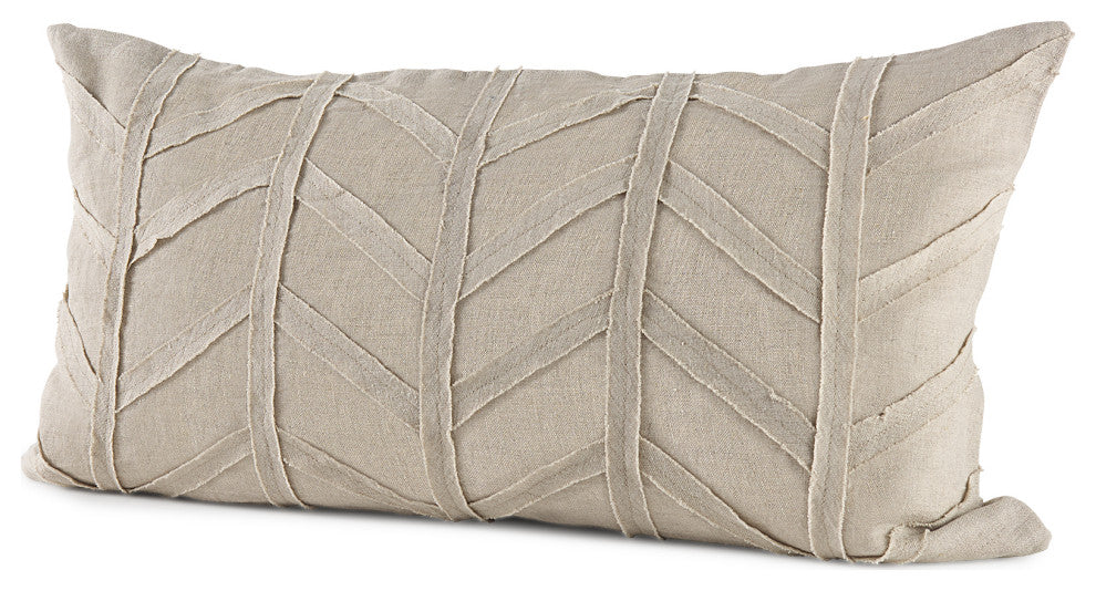 Mercana "Ivivva" 14x26 Beige Fabric Textured Decorative Pillow Cover