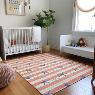 Addison Premium Washable Mayfield AMF191 Orange 3' x 5' Rug