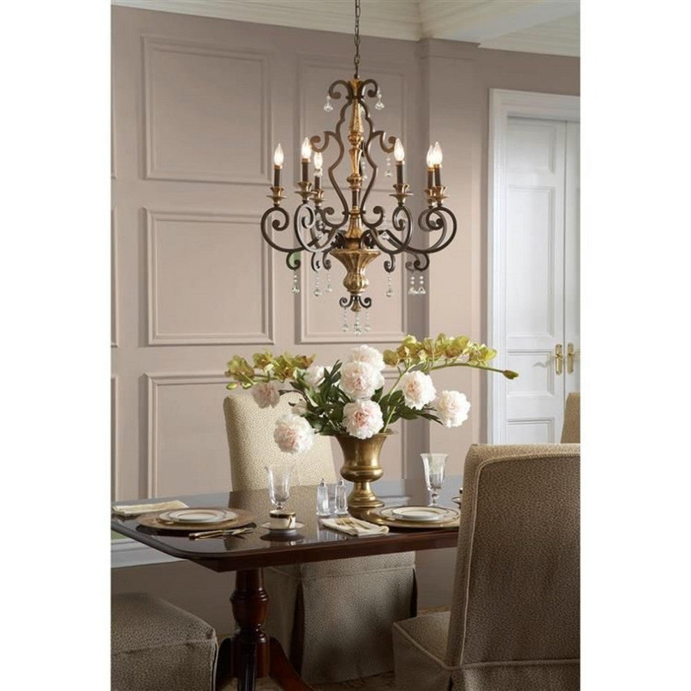 Quoizel MQ5006HL Six Light Chandelier Marquette Heirloom