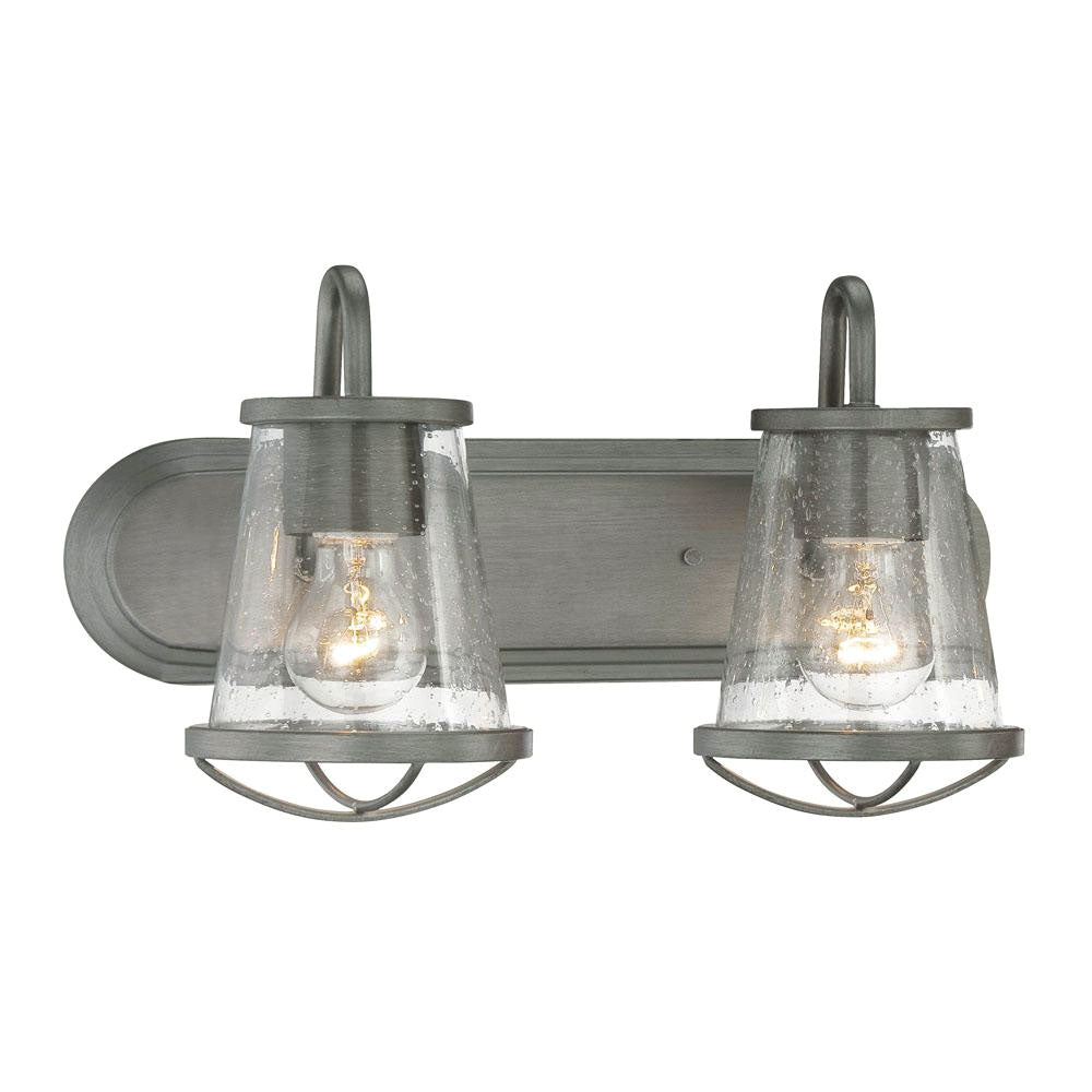 Darby 2-Light Bath Bar, Weathered Iron