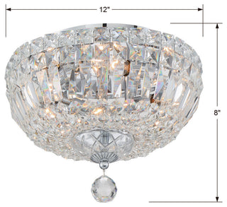 Rosyln 4 Light Ceiling Mount in Polished Chrome with Hand Cut Crystal