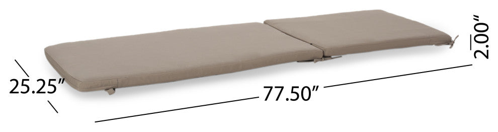 Preston Outdoor Chaise Lounge With Cushion, Khaki/Gray