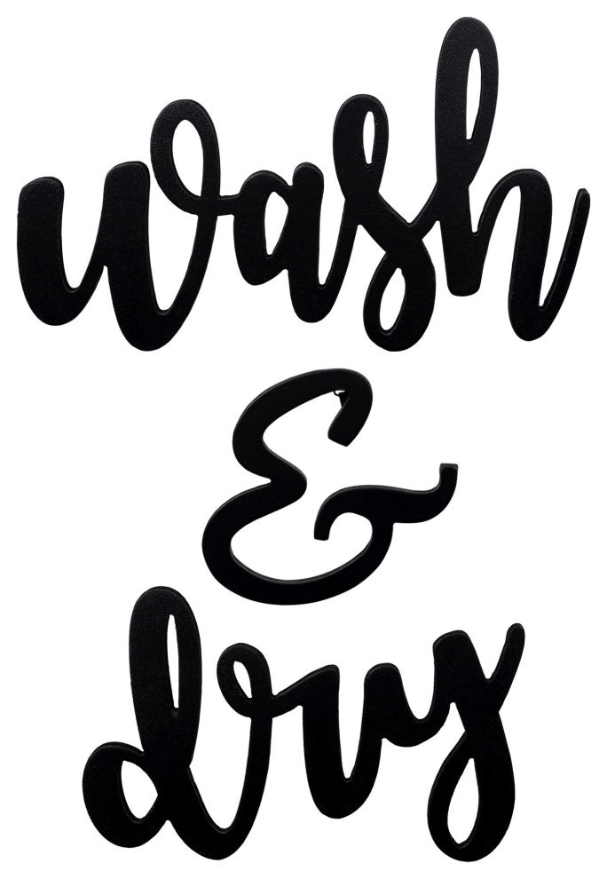 Black Metal Wash and Dry Wall Sign