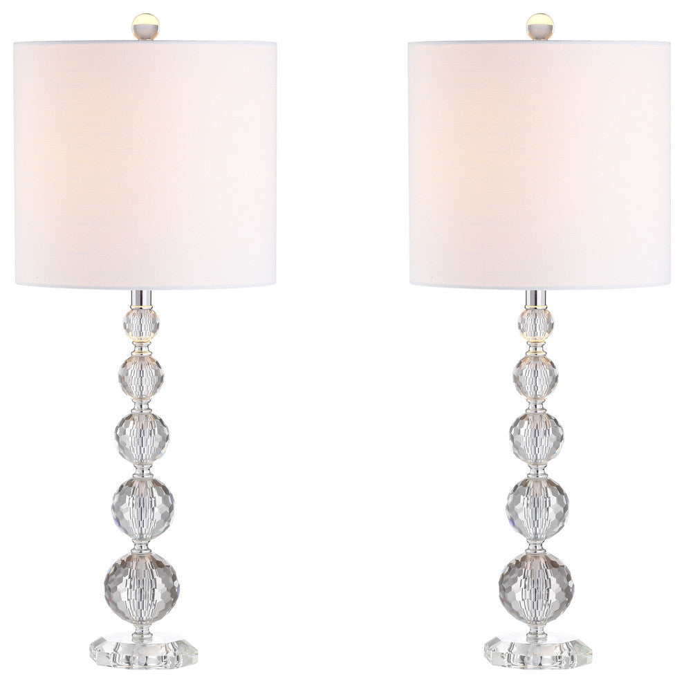 Nala 28.5" Crystal Table Lamp, Chrome, Set of 2