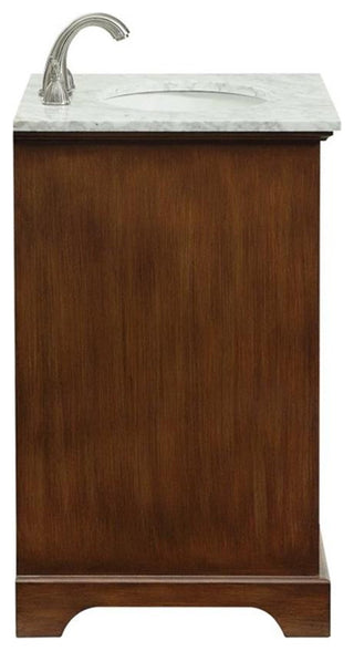 Elegant Decor Americana 24" Wood Single Bathroom Vanity in Brown Teak
