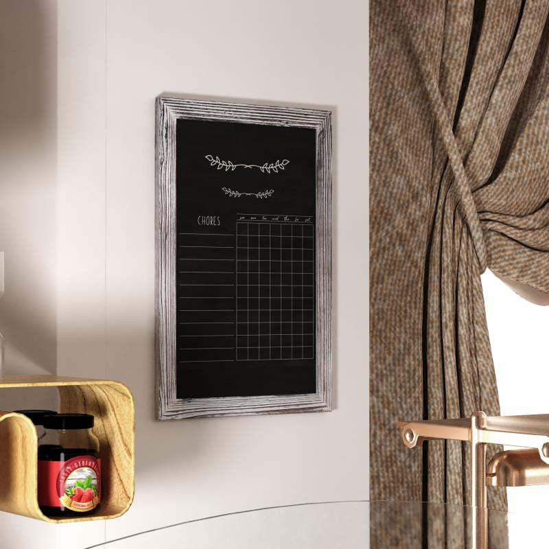 Canterbury Wall Mount Magnetic Chalkboard Sign Set-20" x 30", White Washed, 20" X 30"