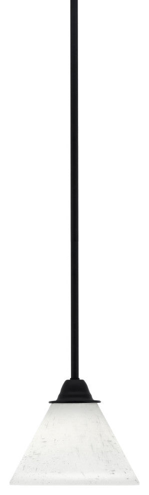 Paramount Mini Pendant, Matte Black, 7" White Muslin Glass