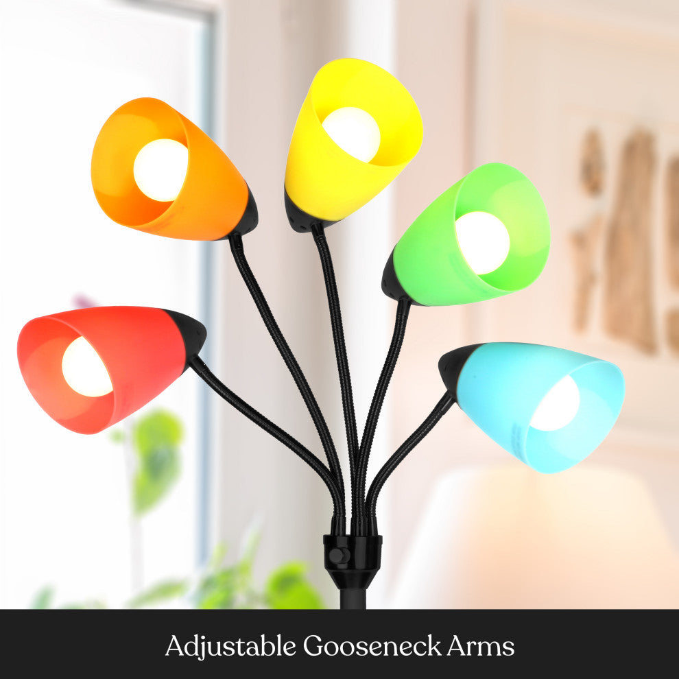 Brightech Medusa LED Floor Lamp, Black