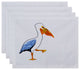 18"x14" Pelican March, Animal Print Placemat, Set of 4, White