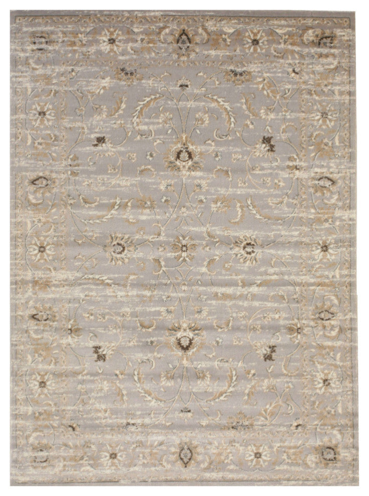 Gray Distressed Bohemian Isabella Rug, 5' 3 X 7' 3