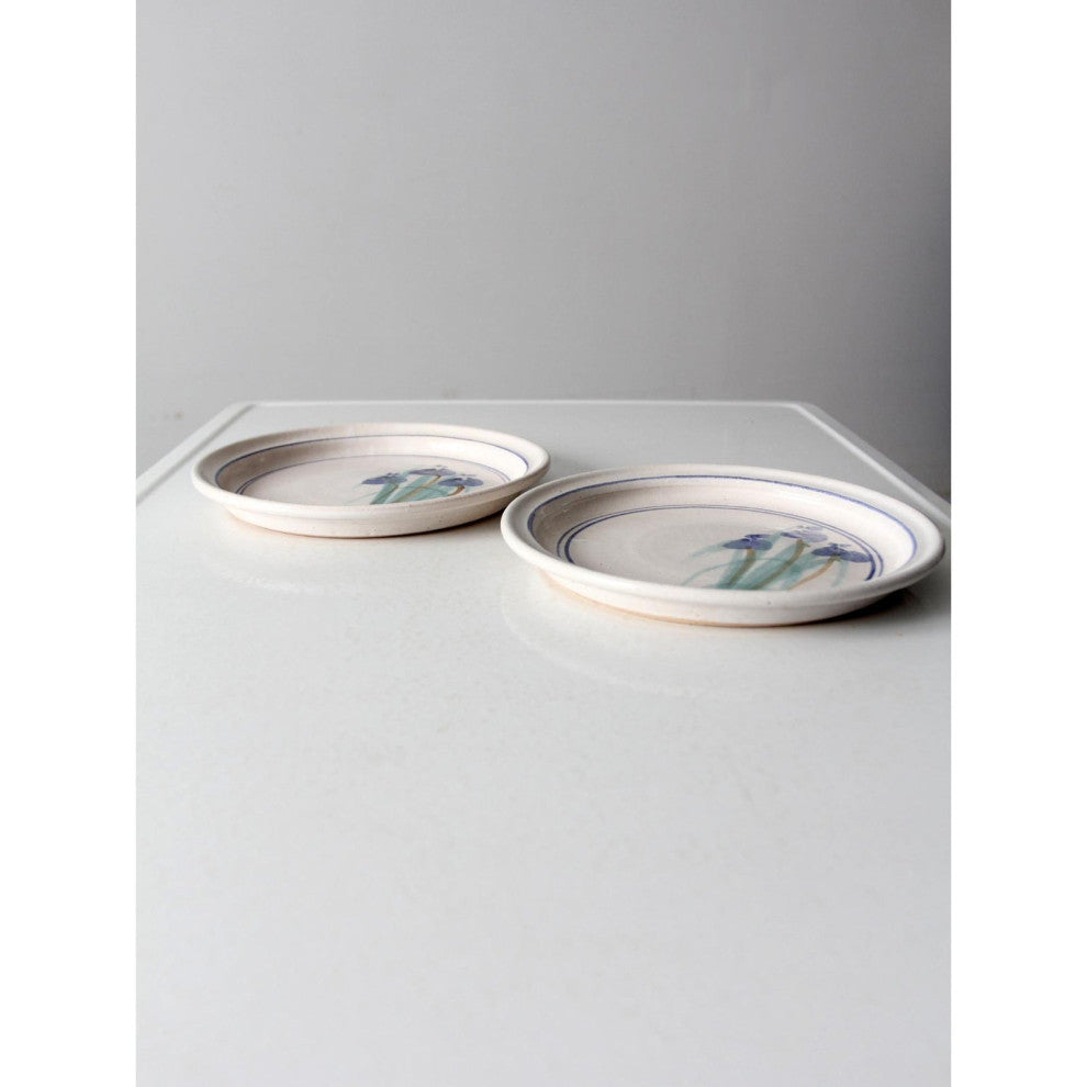 Consigned, Vintage Studio Pottery Plates Pair
