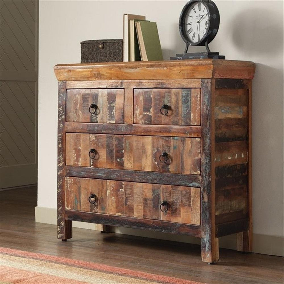 Coaster Harper Farmhouse Wood 4-Drawer Accent Cabinet in Natural