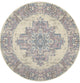 8' Pink Round Damask Power Loom Area Rug