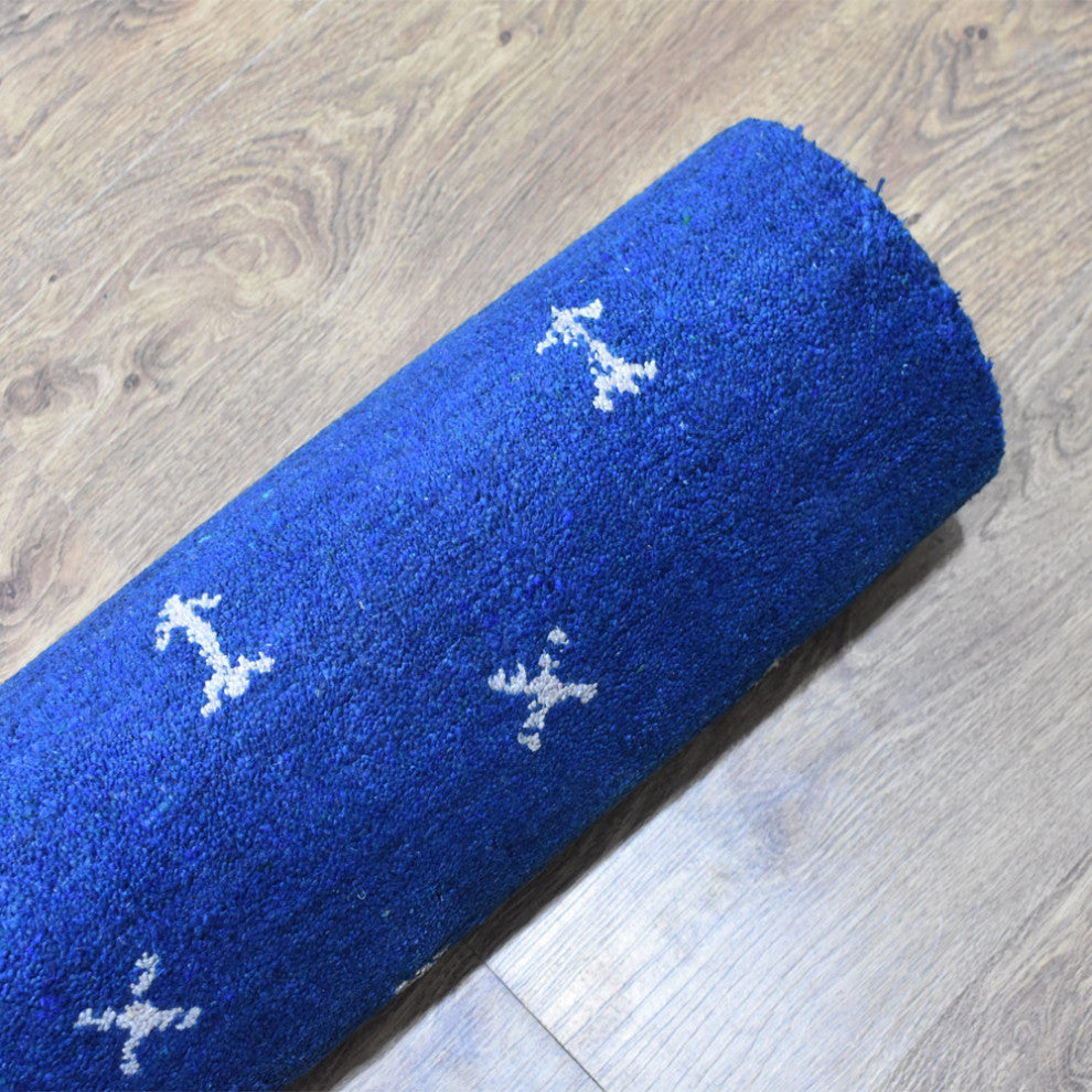 HAND KNOTTED LOOM SILK ECO-FRIENDLY AREA RUGS -6'x9',Rectangle,Blue,Contemporary