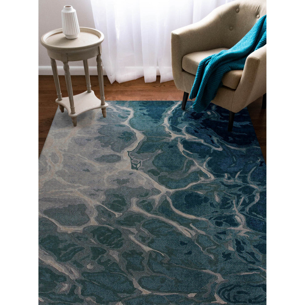 Corsica Water Indoor Rug, Blue, 8'3"x11'6"