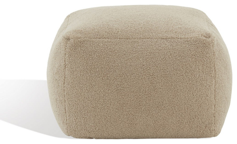 Safavieh Couture Samuels Boucle Pouf, Light Brown