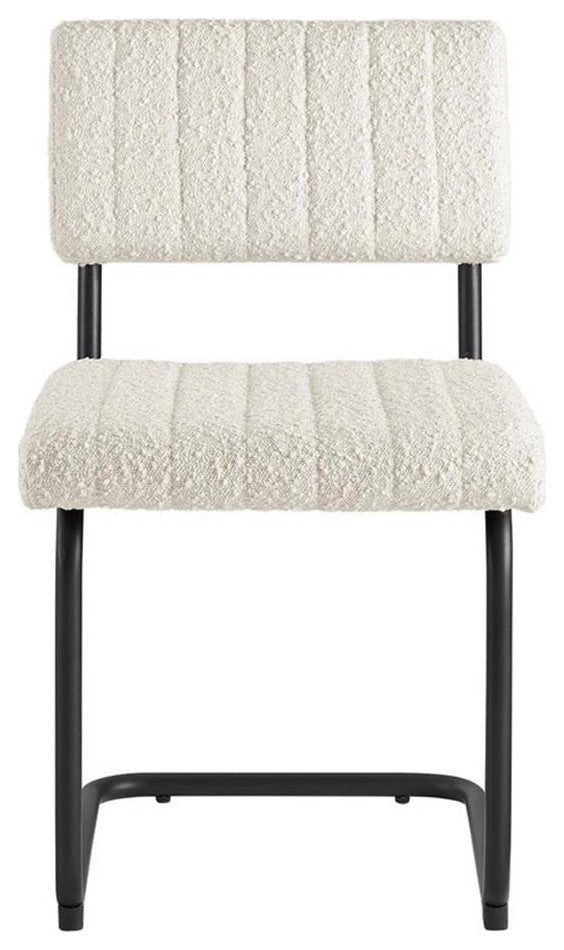 Modway Parity 19.5" Upholstered Fabric Dining Side Chair in Ivory (Set of 2)