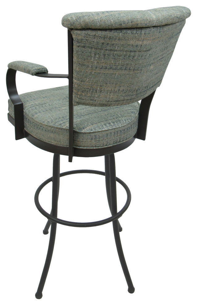 Miami Extra Tall 34" Swivel Metal Bar Stool - Noam Base, Watusi Aquatint, Gray, 34"