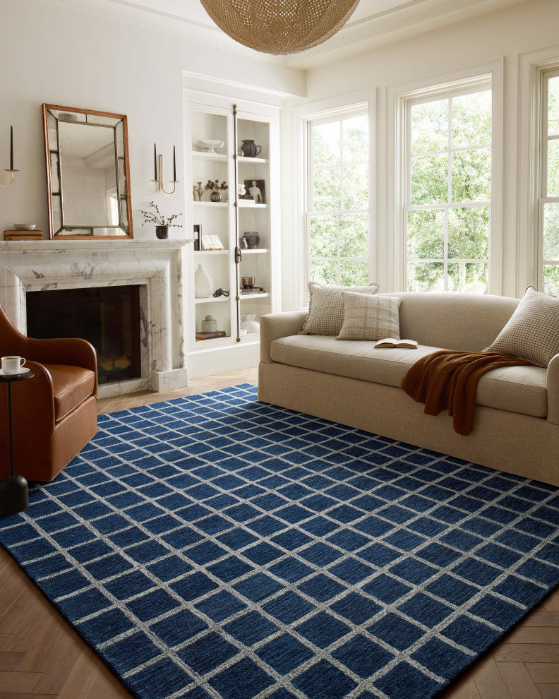 Chris Loves Julia x Loloi Polly Navy / Silver 8''-6" x 11''-6" Area Rug