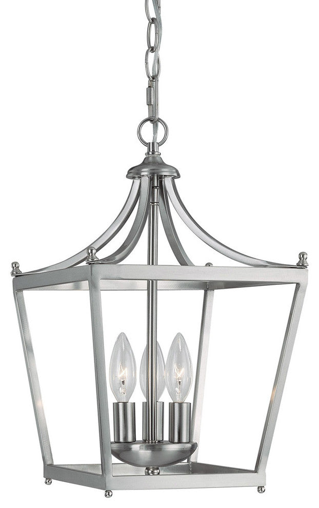 Capital Lighting Stanton 3-Light Foyer Fixture, Brushed Nickel